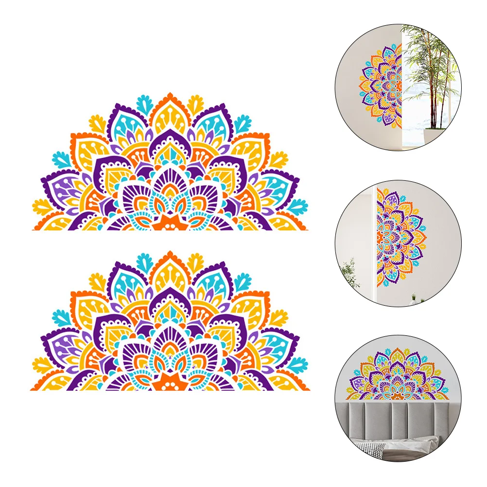 

Mandala Wall Sticker Decal Flower Window Decor Half Decorative Yoga Stickers Wear Delicate Resistant Wallpaper Indian Room