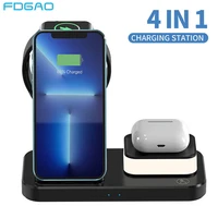 Wireless Charger 15W Fast Charging For iPhone Pro Apple Watch Airpods iWatch Stand Holder Base