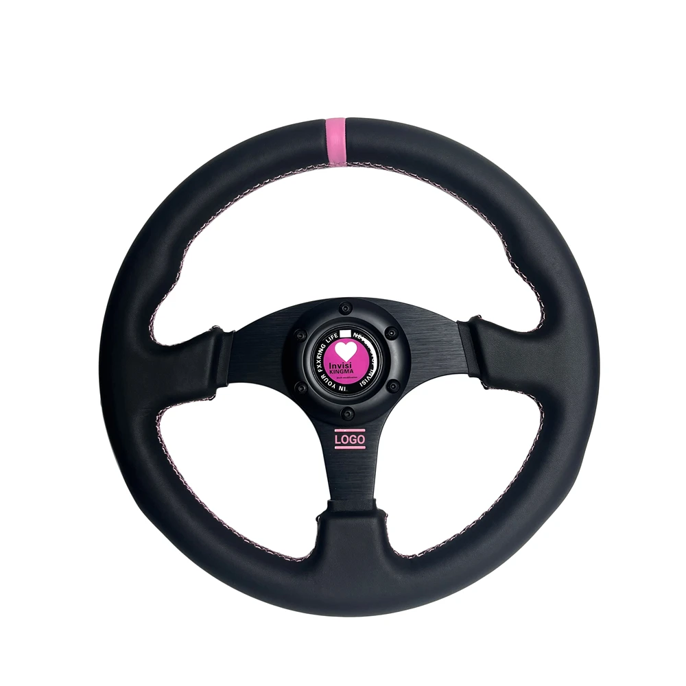 

JDM розовое гоночное Рулевое колесо для девочек/мальчиков, 13 дюймов, 14 дюймов, 320 мм, 350 мм, с кнопкой в форме сердца, для BMW, Audi, Golf, Passat