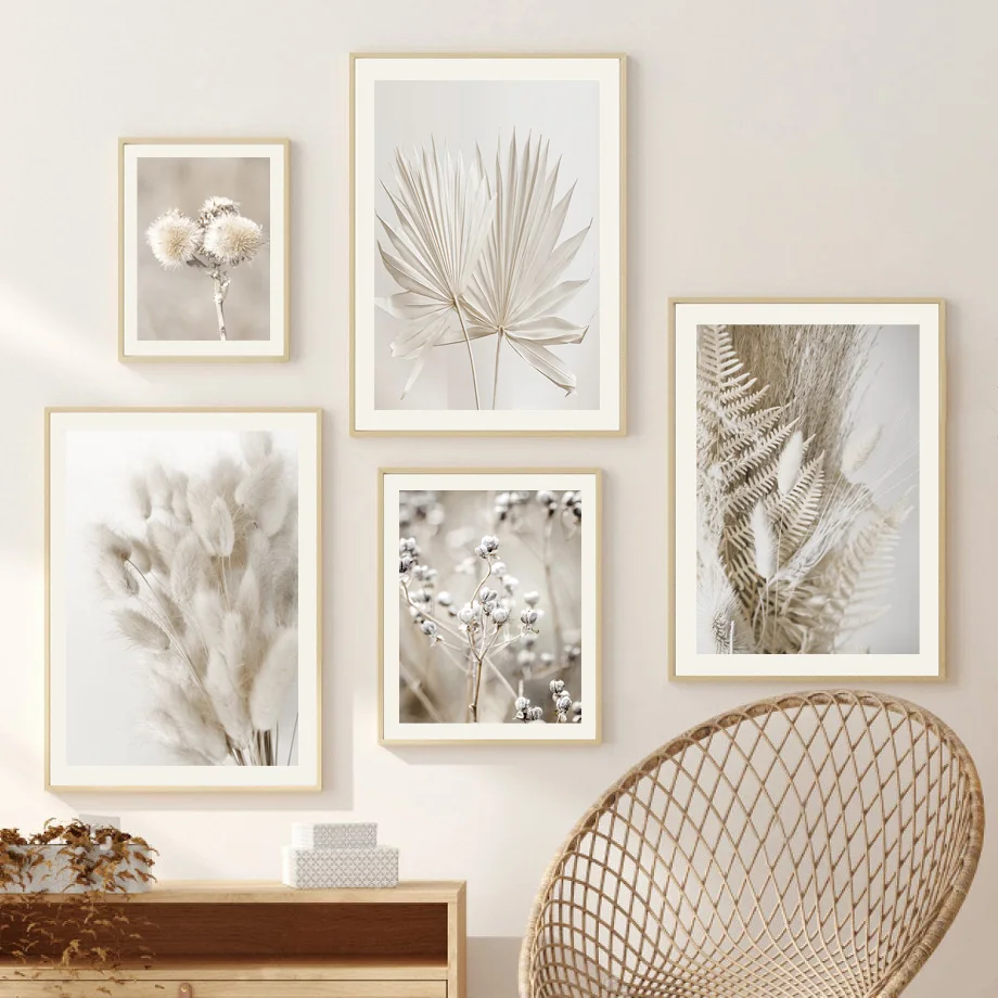 

Bunny Tail Grass Reed Palm Leaves Dandelion Bird Wall Art Canvas Painting Posters And Prints Wall Pictures For Living Room Decor