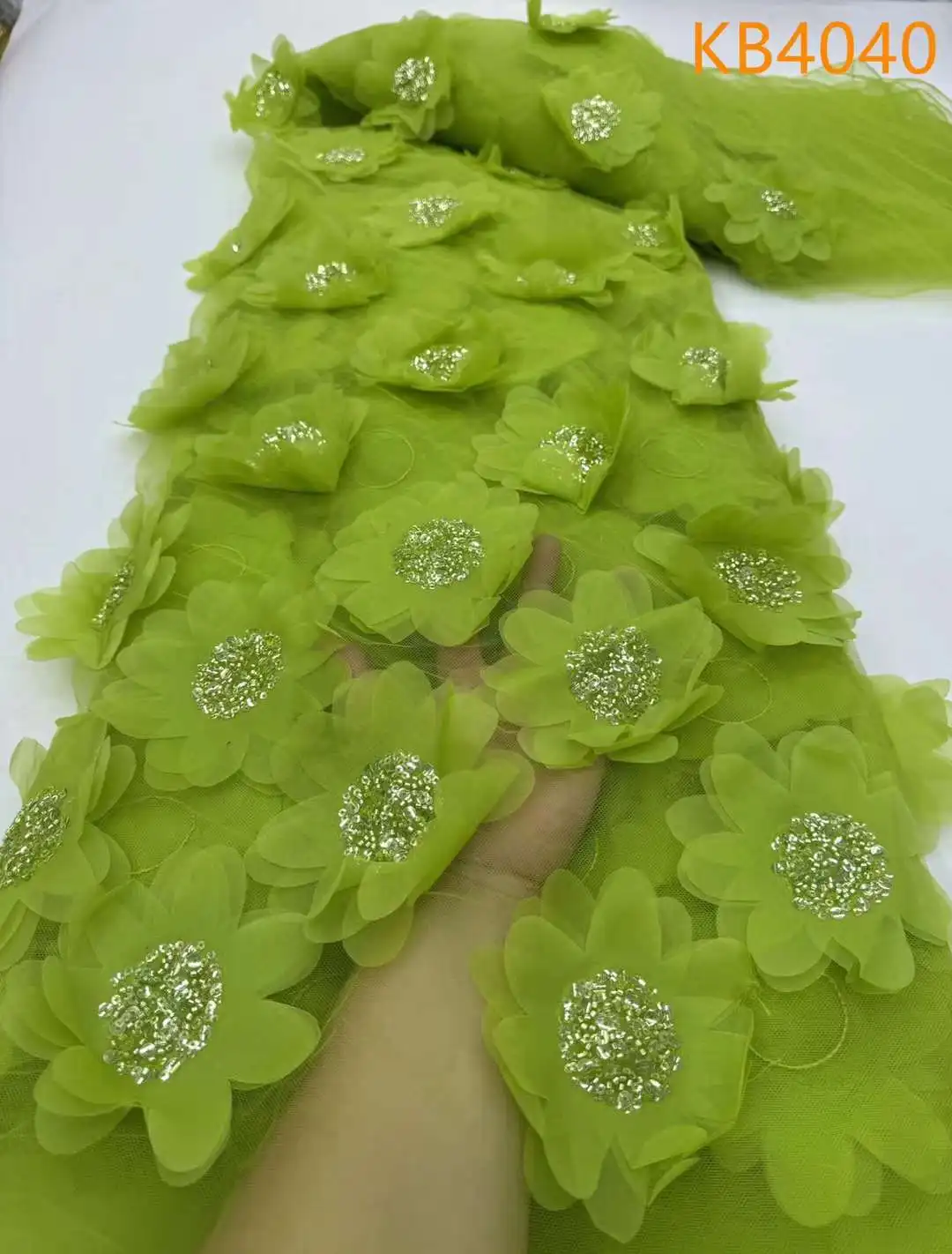 Горячая розовая кружевная ткань африканские 3D Цветочные бусины кружевные ткани