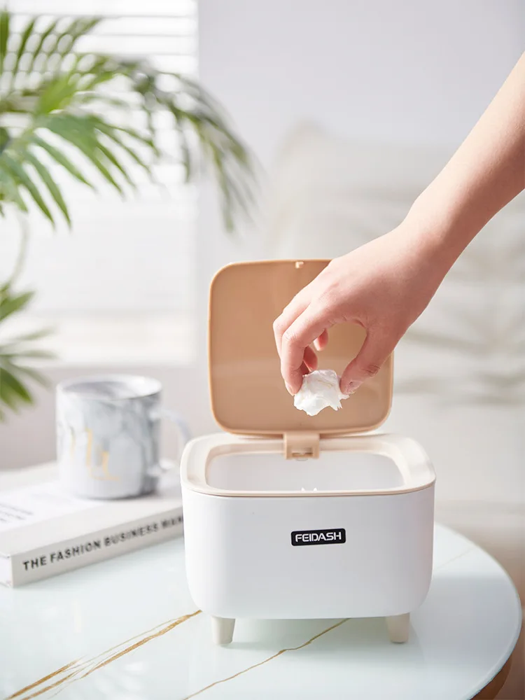 

Новинка 2022, японская Настольная мини-корзина для мусора, Просто нажимайте корзину для мусора, прикроватный столик для студенческого общежи...