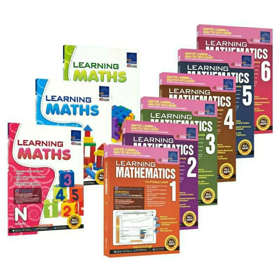 

9 Books English Singapore Math Workbook Sap Learning Mathematics Preschool Primary School Teaching Early Education Book Livros