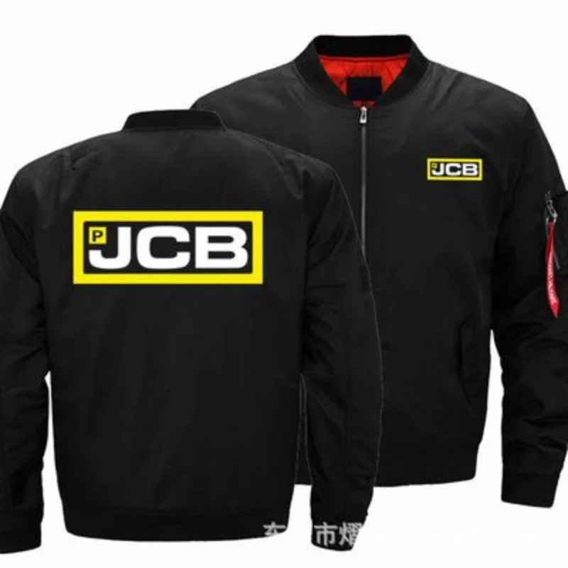 

2022 New Autumn Winter Men's JCB Logo Flying Jacket Fashion Thicken Windbreaker Warm Casual Zipper Baseball Coat