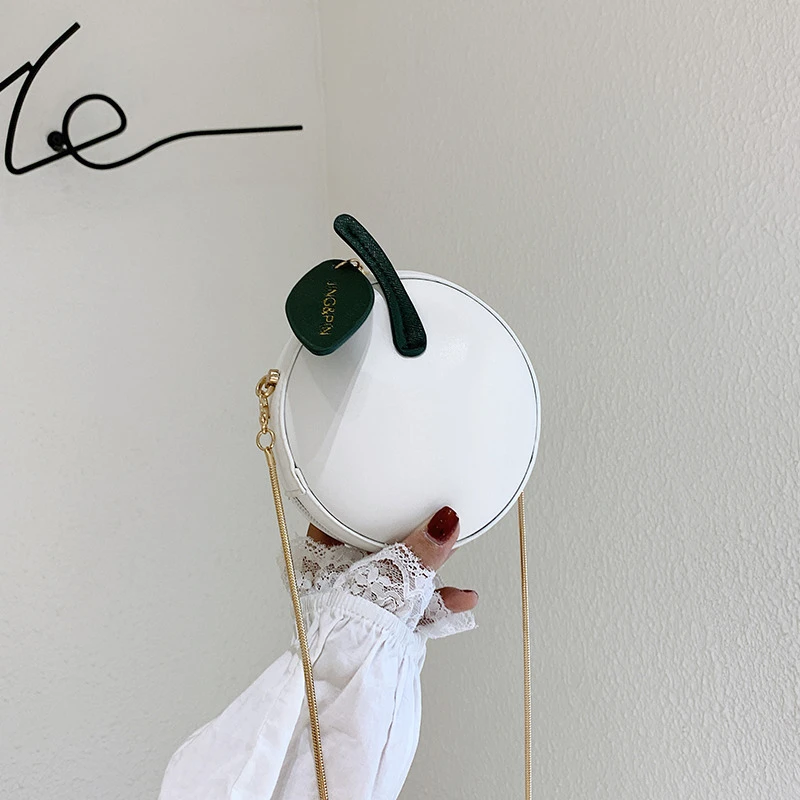 

Sweet Circular Bags For Women New Fashion Chain Crossbody Bag Small Handbags PU Leather Ladies Shoulder Purse 2022