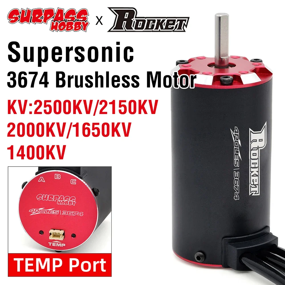 Фото Бесщеточный двигатель UniFlyRocket 3674 2500KV 2150KV 2000KV 1650KV 1400KV с датчиком температуры для радиоуправляемых машин 1/8 1/10 №2