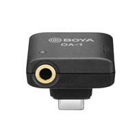 boya by oa1 mini audio adapter with 3 5mm trs microphone port type c charging port replacement for dji osmo action