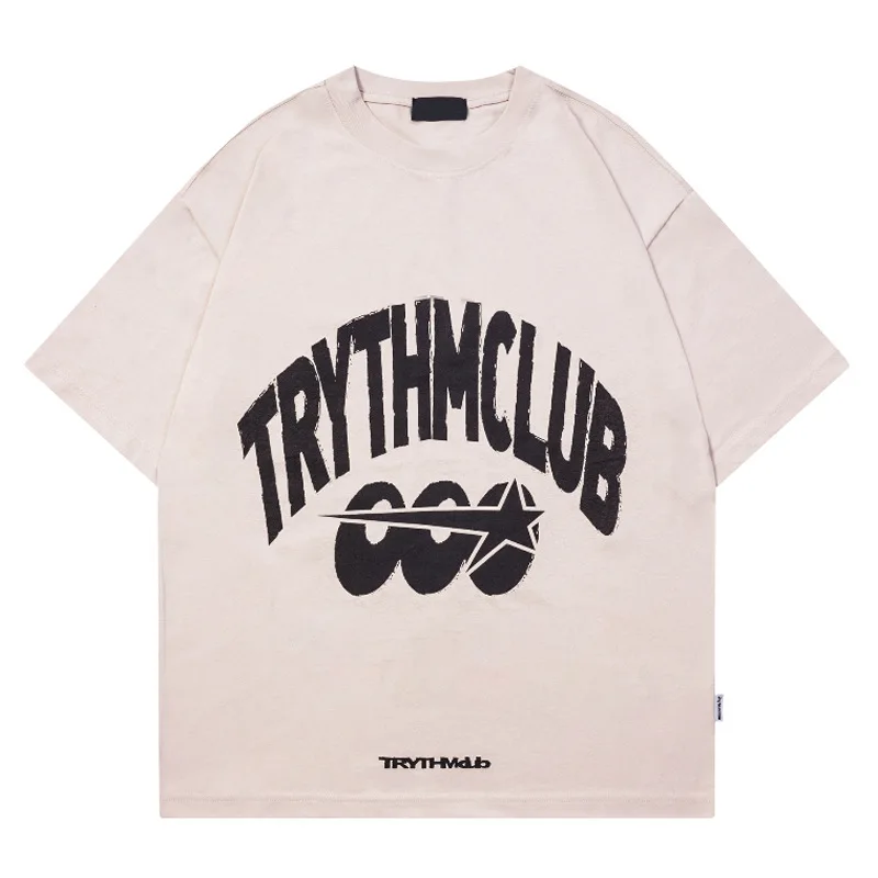 

T-shirt For Men And Women Letter Printing Short Top Spring Summer Leisure Holiday Breathable Pure Cotton Loose Clothing Harajuku