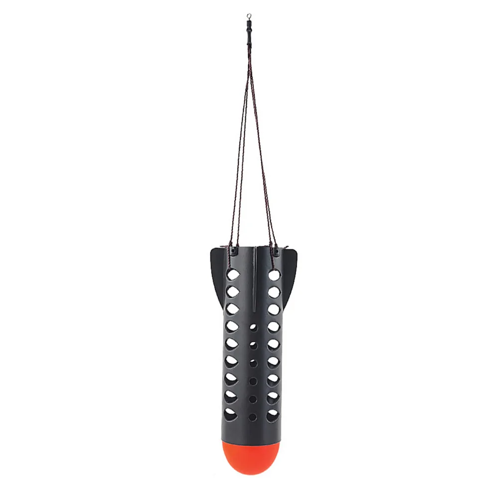 

Fish Feeder Rocket Spod Bomb Carp Fishing Bait Thrower Durable Material Shield Hook Adjustable Feed Amount Black+Red