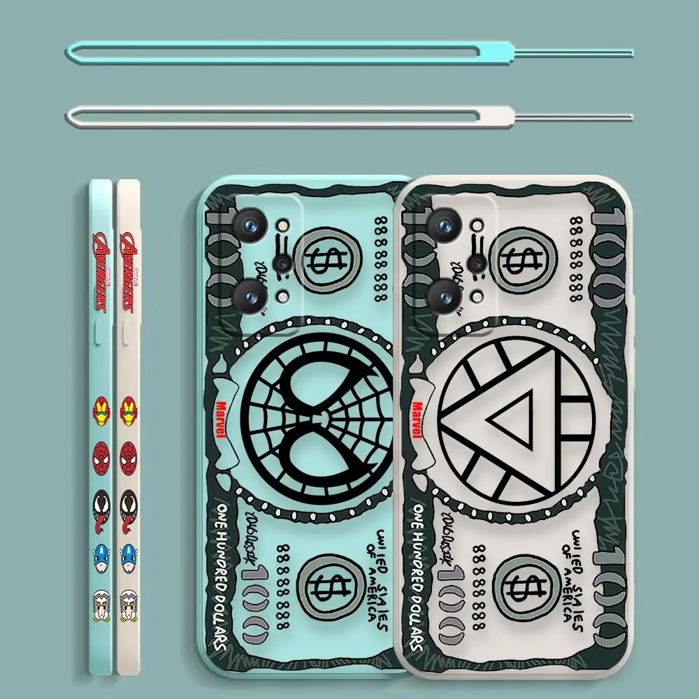 

Money Spider Man Iron Man Logo Cartoon Case For Reakme 10 9 9I 8 8I 7 7I 6 5 6S 6I 5I 5S V15 V11 GT NEO 2 MAster Pro 5G Funda