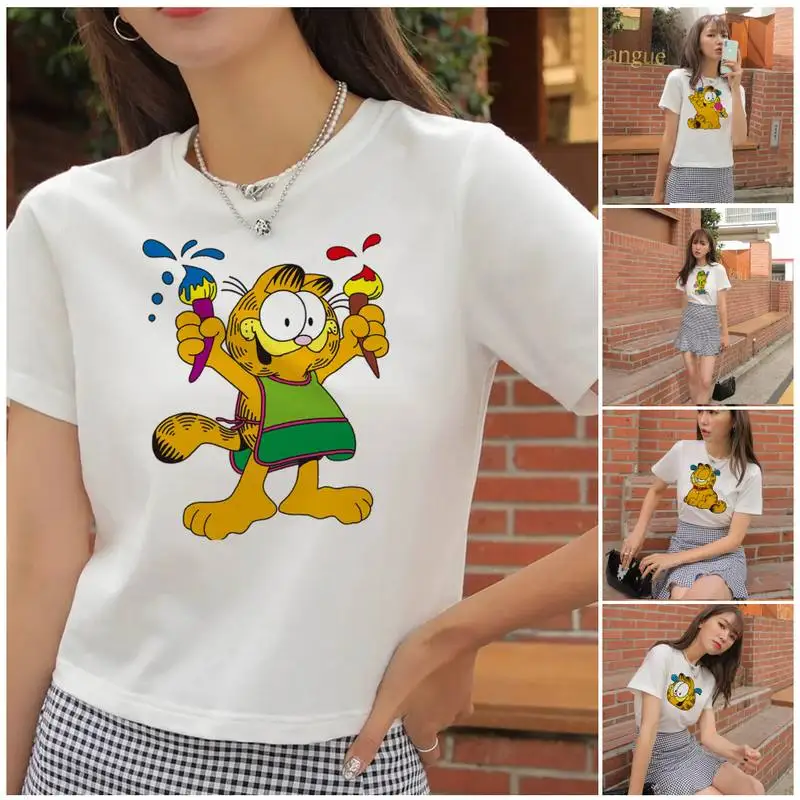 Футболка женская летняя с круглым вырезом в стиле хип-хоп |