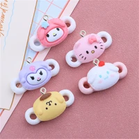 10pcs cute simulation animal mask charms trinket creative resin pendant diy accessory earring necklace jewelry finding bag decor