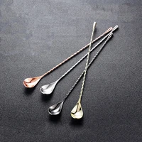 high quality stainless steel cocktail bar spiral pattern drink shaker muddler stirrer mixing ounces spoon