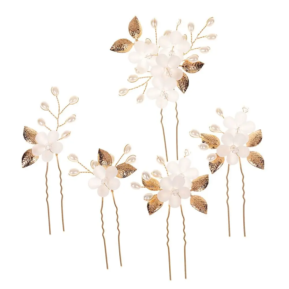 

Hairstyle Jewelry for Bridal Bridesmaid Pearl Rhinestone Flower U-shaped Hairpins Women Hairpins Hair Clips Headpieces