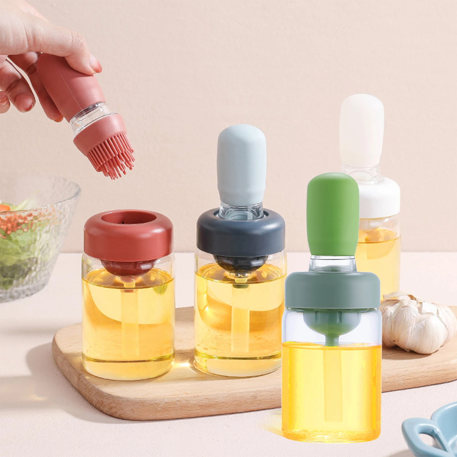 

Диспенсер для масла с щеткой 2 в 1, бутылка для масла, щетка для барбекю, кухонная стеклянная бутылка для масла 2 в 1, силиконовая бутылка для ма...