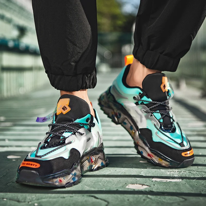 Fashion Mens Sneakers Streetwear style Breathable Chunky Sneakers Men Running Shoes High quality Deigner Platform Trainers Men