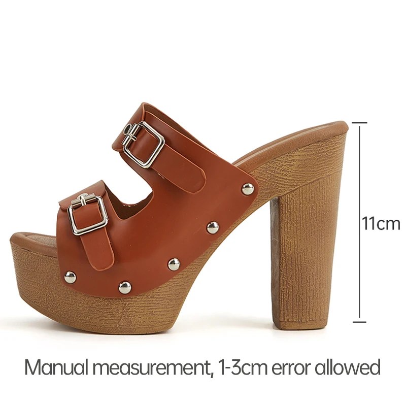 Туфли женские в стиле панк/готика сандалии на платформе с заклепками высокий