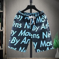 summer men pants lightweight breathable casual sports pants letter print wear five cropped shorts korean fashion pant for adult