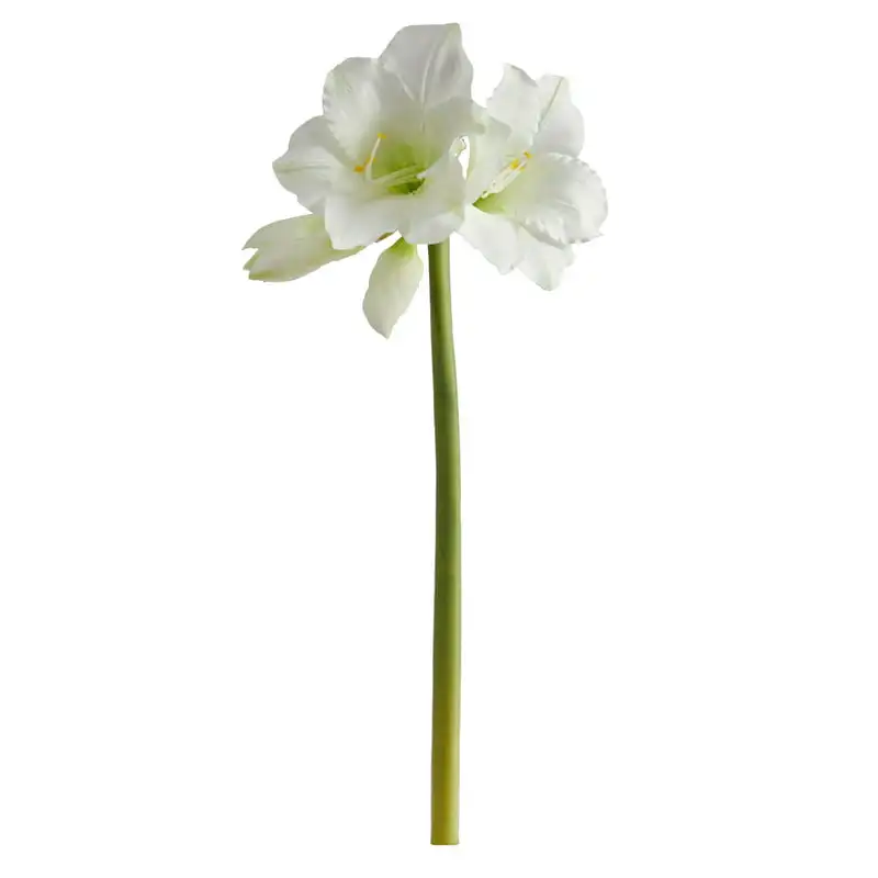

31" Amaryllis Artificial Flower (Set of 3), White Wedding Party Vase Home Autumn Decoration Fake Flower