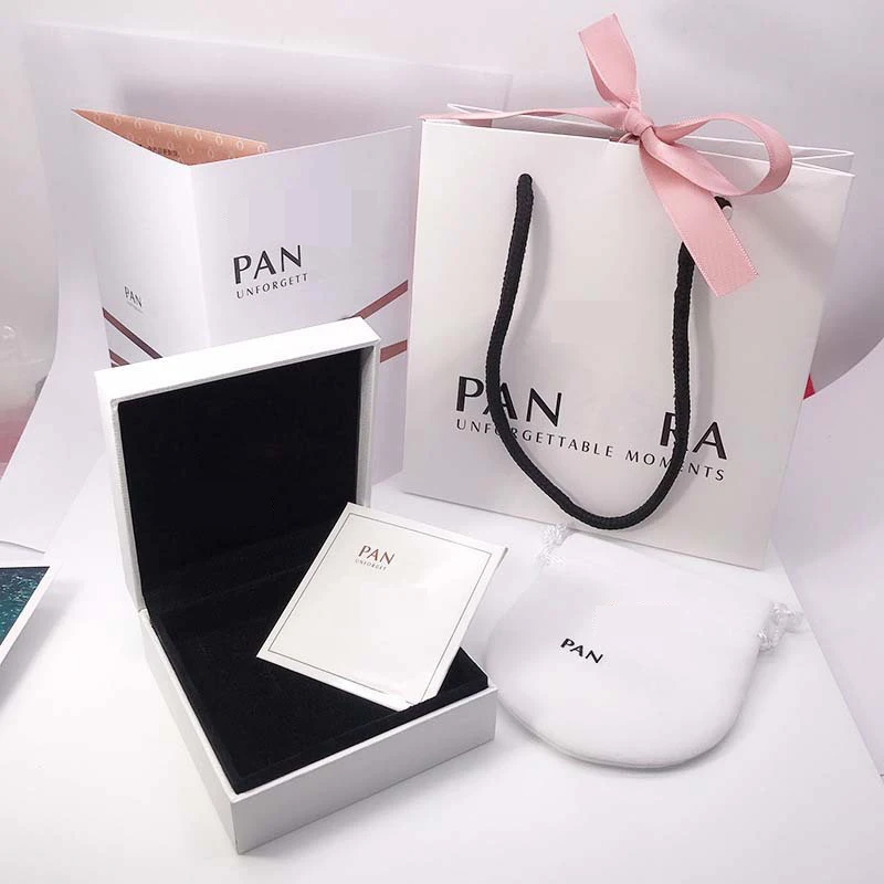 Caja de regalo de cuentas, anillo y pulsera compatibles con Pandora Original,...