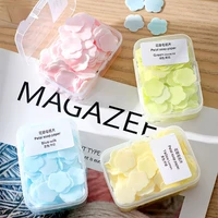 100pcsbox portable bath hand washing slice sheets outdoor travel mini cleaning paper soap fresh scented foaming disposable soap