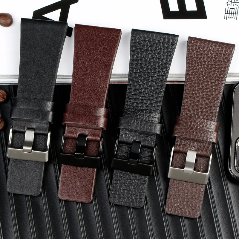 Genuine Leather Strap Watchband For diesel Watches DZ4386 1657 1399 1206 4323 Black Band 22mm 24mm 26mm 27mm 28mm 30mm 32mm