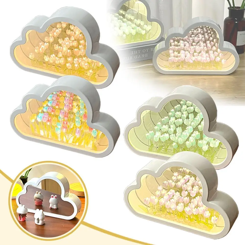 Тюльпан облако Ночная лампа Дневной свет DIY материал цветок Декор для дома