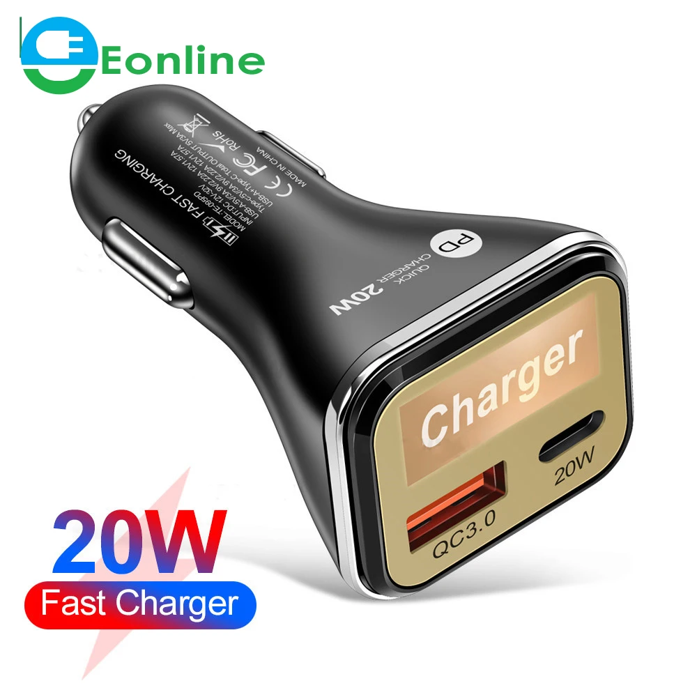 

Mini USB C Car Charger QC 3.0 40W 5A Type C PD Fast Charging Car Phone Charger For iPhone 12 13 Pro Xiaomi Huawei Samsung LG