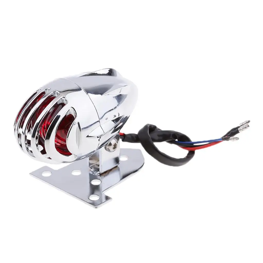 Металлический светодиодный задний фонарь с решеткой для мотоцикла Bobber Chopper DC 12 В