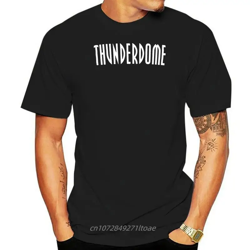 

New Fashion Thunderdome Logo Mens T-shirt Hardcore Techno and Gabber 2 Sides Printed Short Sleeve Tee Shirt Black(2)