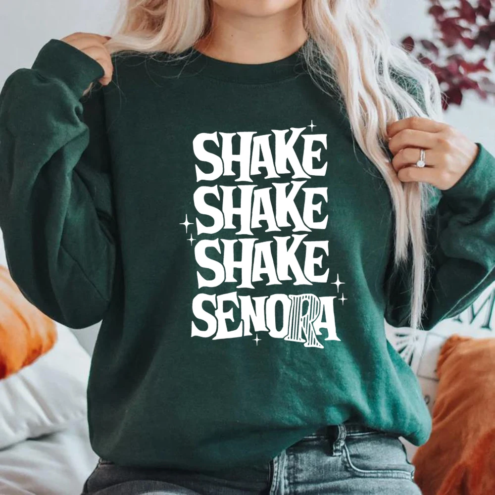 Фото Толстовка Shake Shake Senora на Хэллоуин, толстовка с капюшоном из фильма на Хэллоуин, забавные женские толстовки с длинными рукавами, повседневные толстовки с рисунком №1