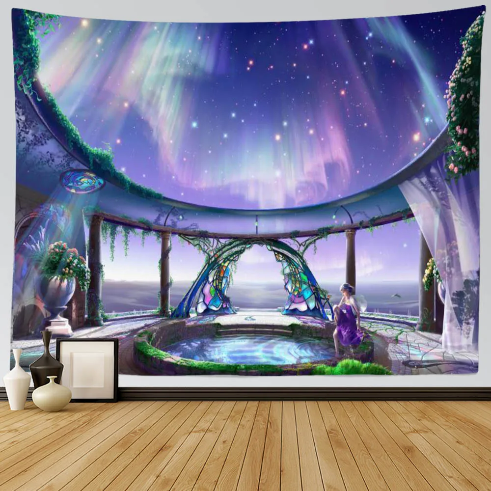 

Stars Blue Sky Tapestry 3D Print Colorful Starry Cosmic Galaxy Space Pattern Tapestries Bedroom Living Room Deco Wall Hanging