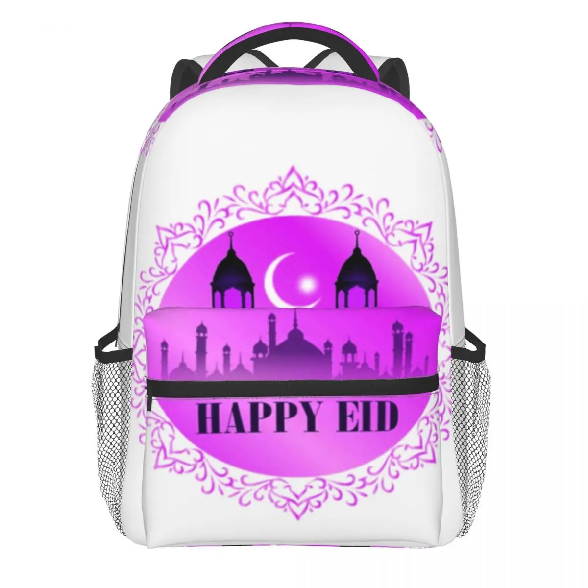 

Eid Mubarak Al Fitr Greetings Backpack Happy Eid Gril Polyester Travel Backpacks Print Stylish School Bags Rucksack