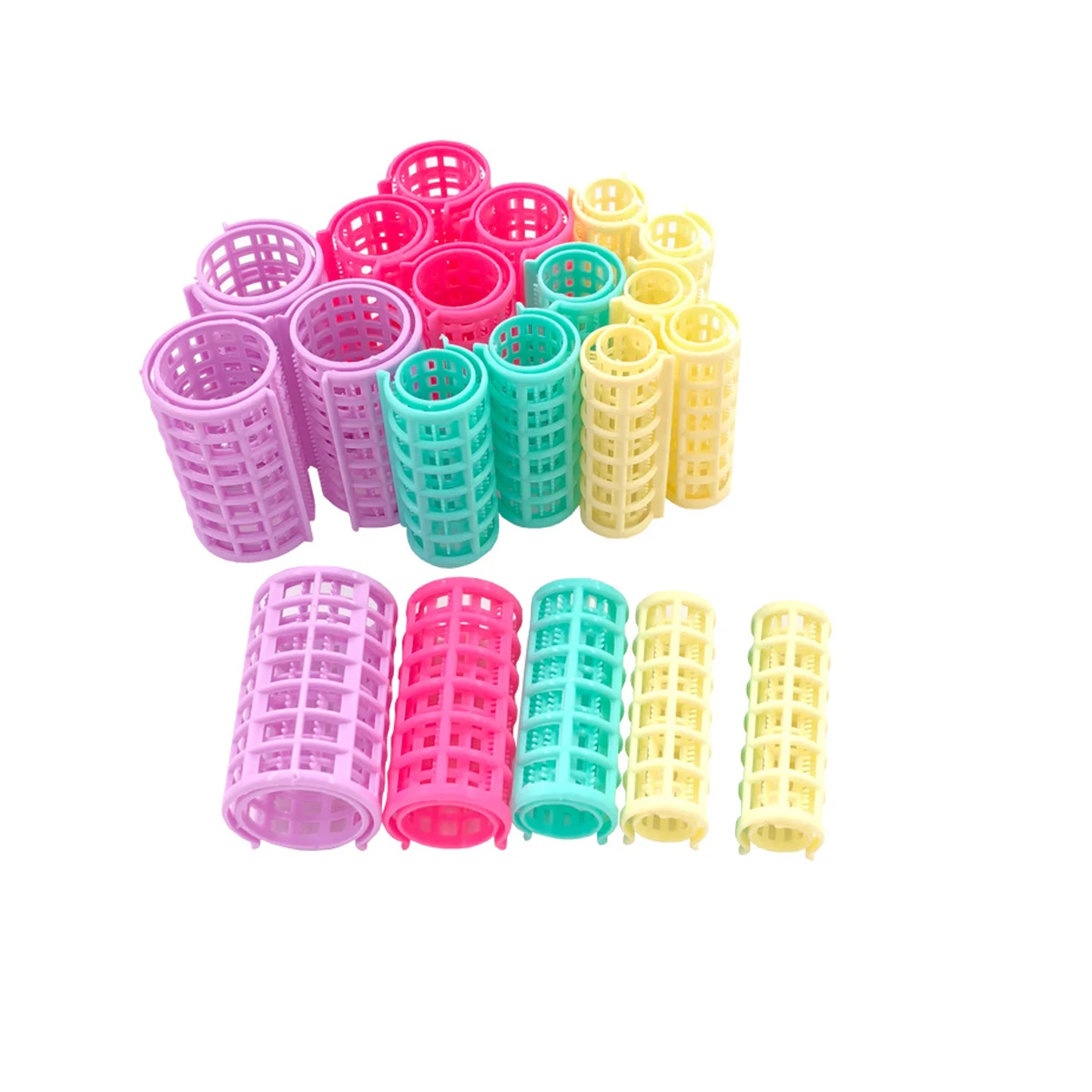 

Pack of 20 Hair Rollers Easy to Use Bright Color Hairdressing No Heat Magnetic Unique Design for Short Medium Hair