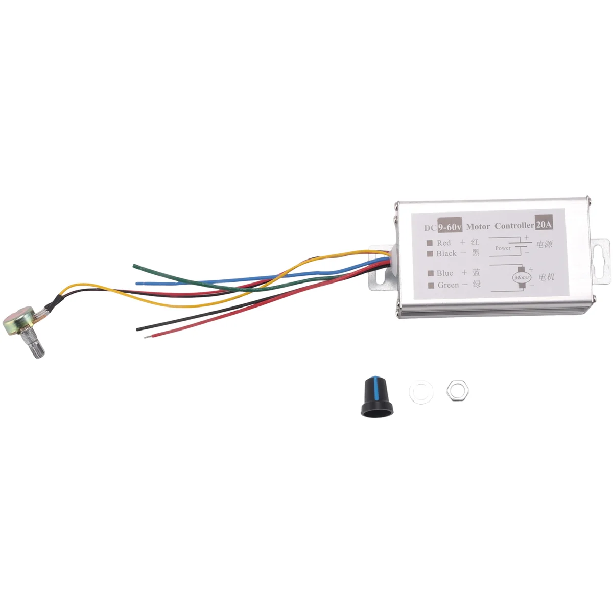 Регулятор скорости двигателя DC9V 12V 24V 48V 60V 20A ШИМ-регулятор Драйвер регулятора 0-1200W