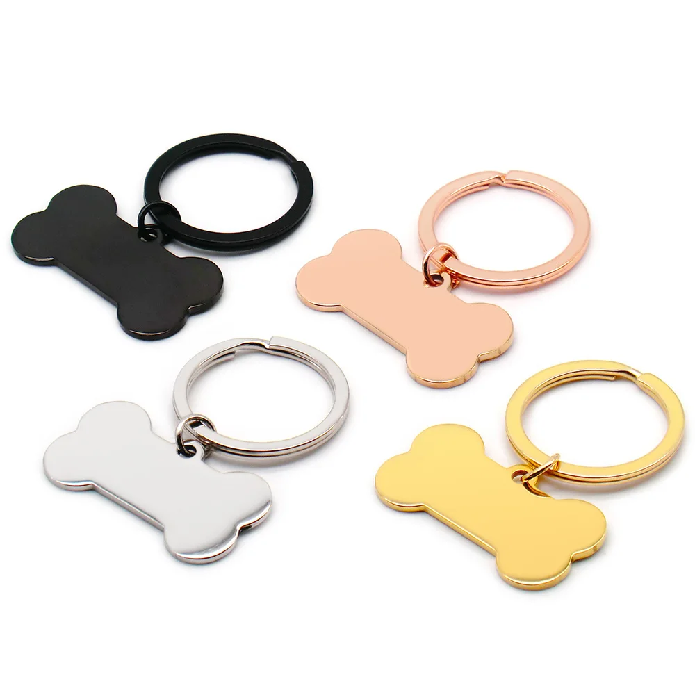 20Sets Bone Blank Dogs ID Tag Supplies Cat NameCollar Accessories Personalized Engraved Necklace For IDY Charm Stainless Steel