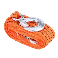 automobile accessories 4 meter load 3 ton car trailer towing rope strap tow cable with hooks emergency vehicle tool orange car