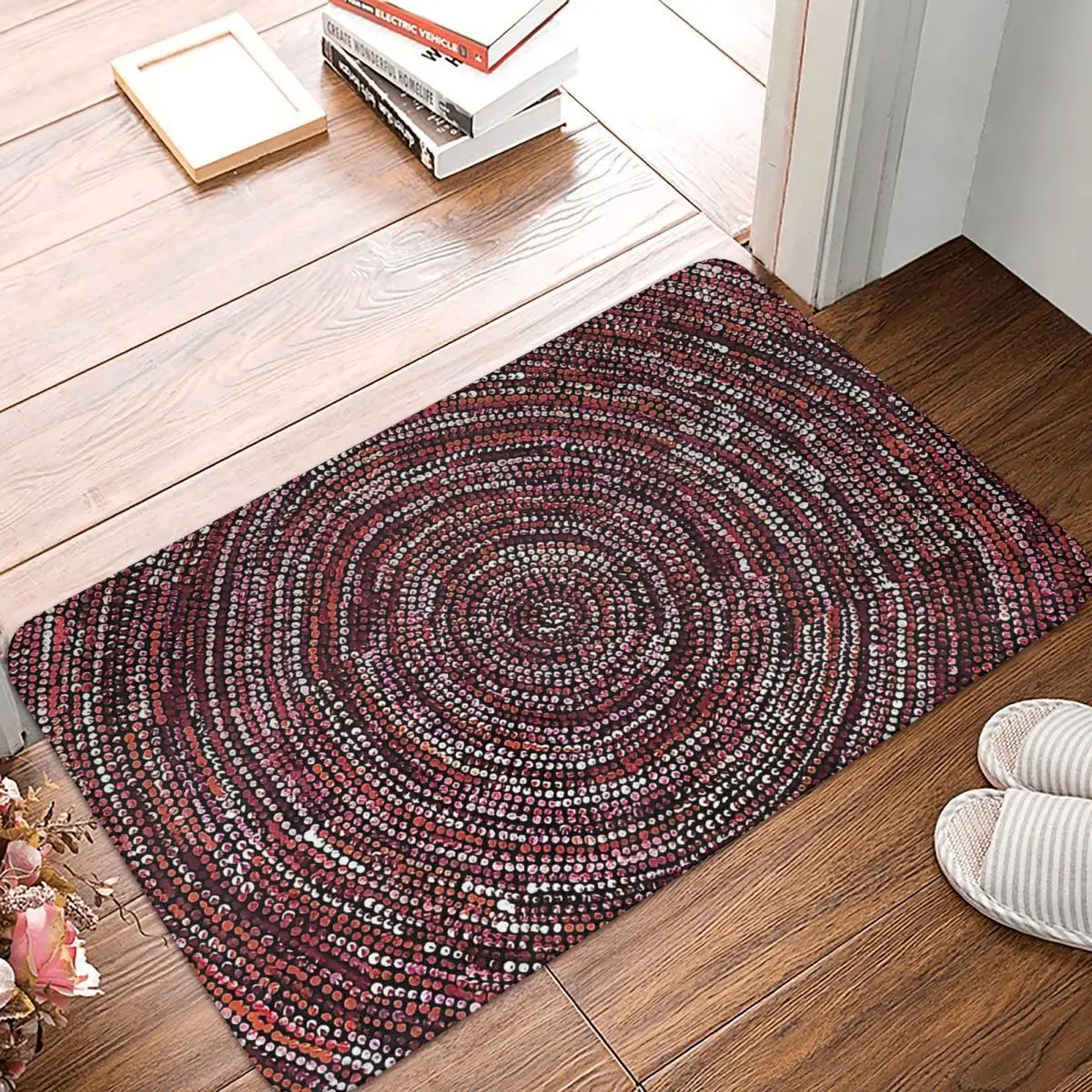 

Australian Aboriginal Art Anti-Slip Doormat Kitchen Mat Brown Dot Balcony Carpet Welcome Rug Indoor Decorative