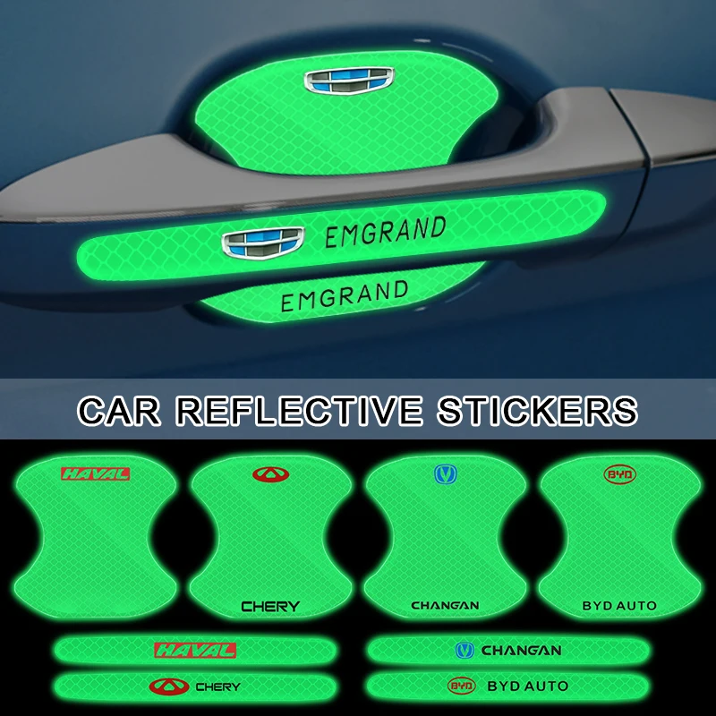 

Car luminous door bowl sticker handle reflective warning strip for Seat leon mk1 mk2 mk3 lbiza 6l 6j altea ateca Sportcoup