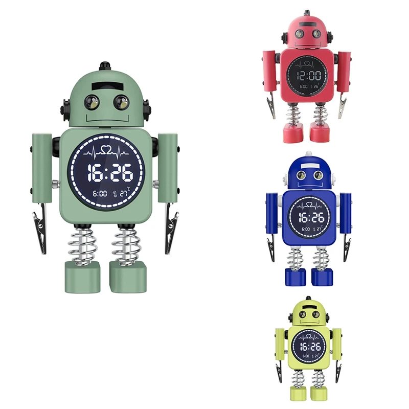 

Robot Smart Digital Alarm Clock Temperature Display Desktop Clocks With Snooze Mode Home Bedroom For Child Gift