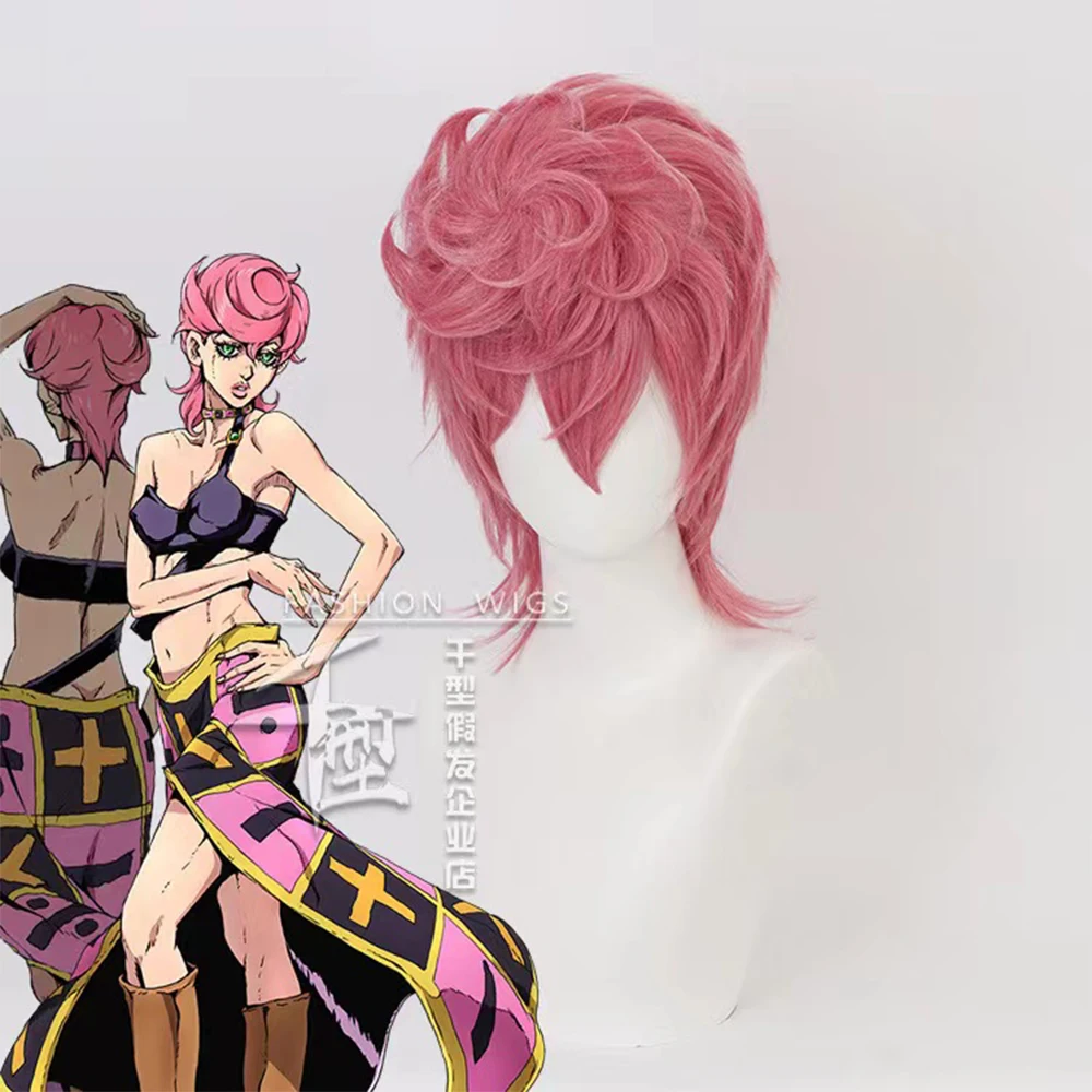 Парик Trish Una для косплея Джоджо из невероятных приключений термостойкие