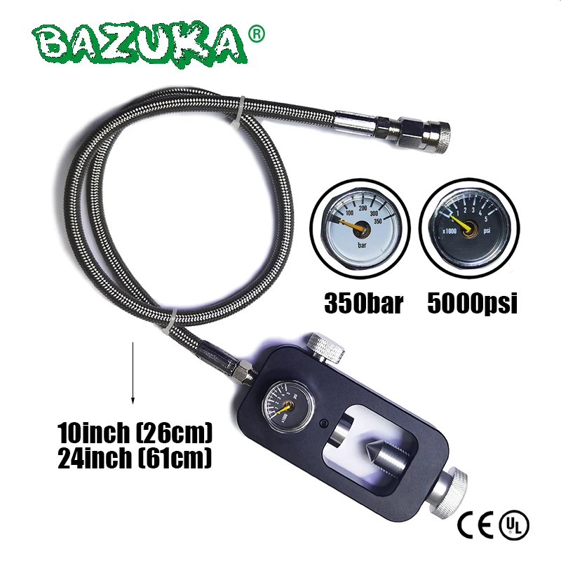 

Станция для заправки акваланга PCP для наполнения резервуаров с аквалангом 10/24 дюйма, плетеный шланг из нержавеющей стали 4500psi, для страйкбол...