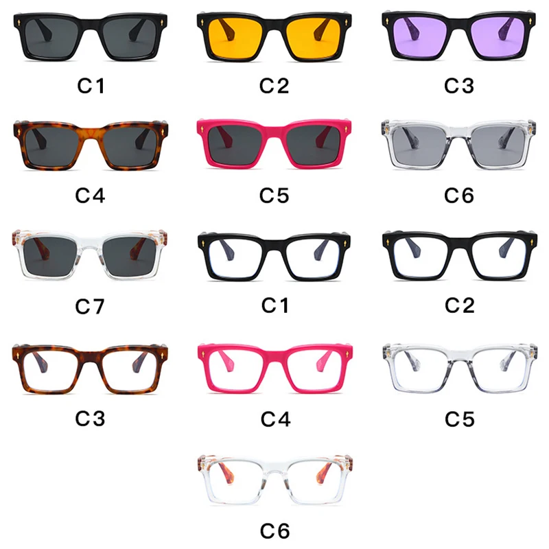 Модные Квадратные Заклепки SO &amp EI для мужчин и женщин солнцезащитные очки