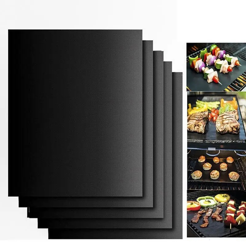 

1/2Pcs Bbq Grill Mat Non-stick Barbecue Baking Pad Reusable Easy To Clean For Outdoor Charcoal Barbecue Grill Accessories