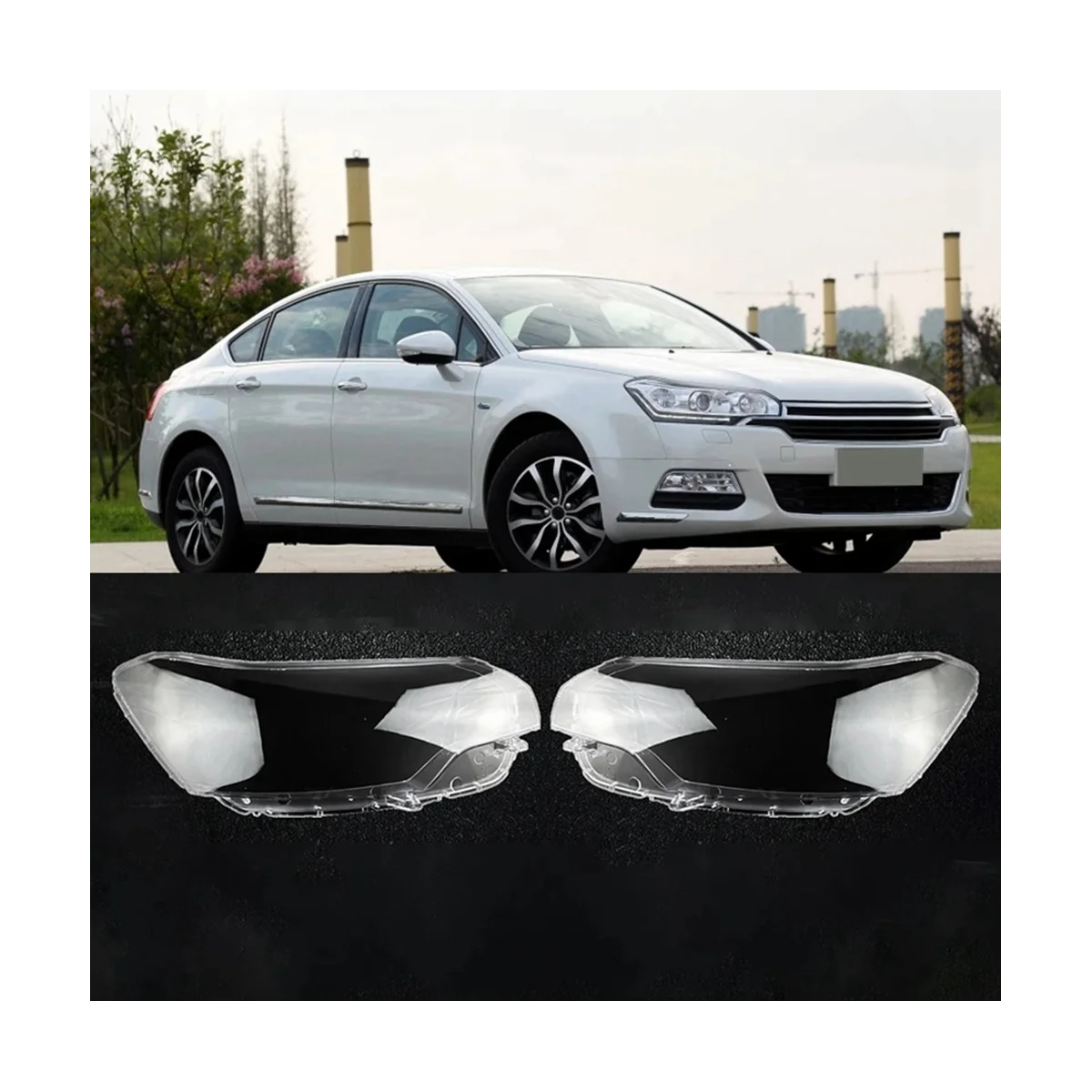 Car Front Headlight Lens Light Auto Shell for Citroen C5 2010-2016 Headlight Cover Replacement Lampshade