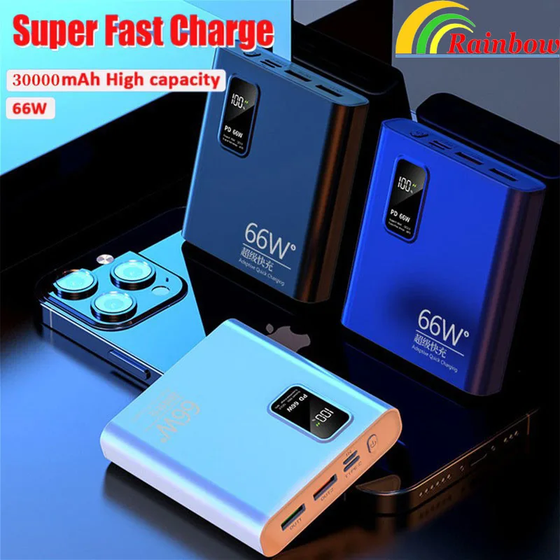 

Super Fast Charging Power Bank 20000mAh PD66 W HD Digital Portable Charger External Battery for Apple Xiaomi Universal