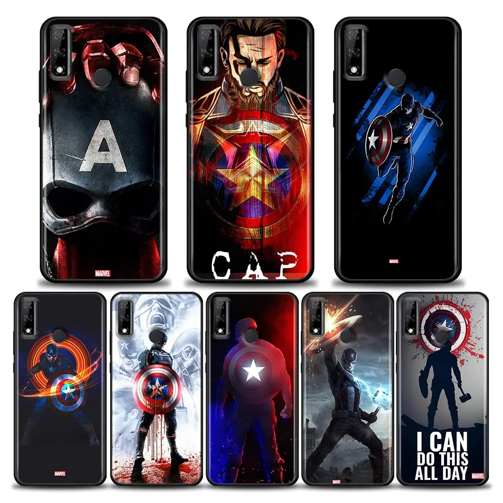 

Phone Case for Huawei Y6 Y7 Y9 2019 Y5p Y6p Y8s Y8p Y9a Y7a Mate 10 20 40 Pro RS Case Silicone Cover MARVEL Captain America