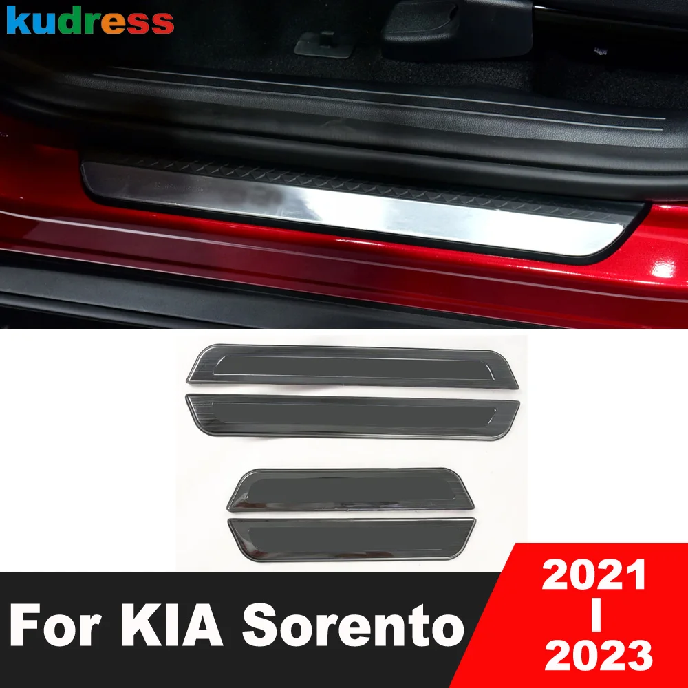 

For Kia Sorento 2021 2022 2023 Stainless Steel Door Sill Scuff Plate Cover Trim Welcome Pedal Protector Guard Car Accessories