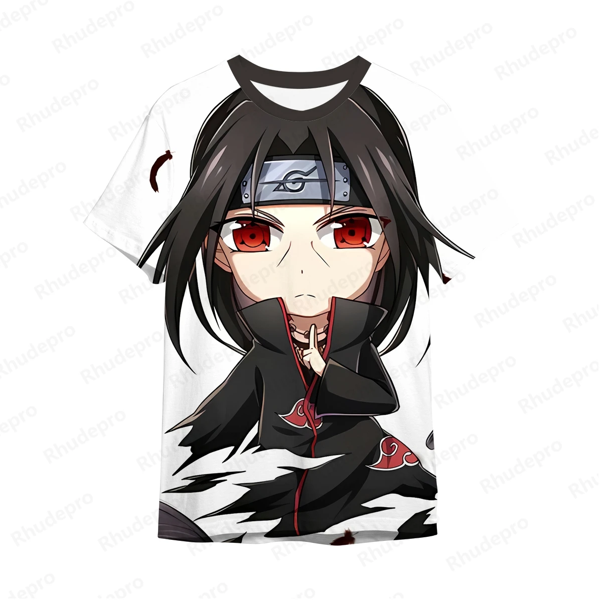 Футболка мужская с аниме мотивом Наруто рубашка коротким рукавом уличная одежда