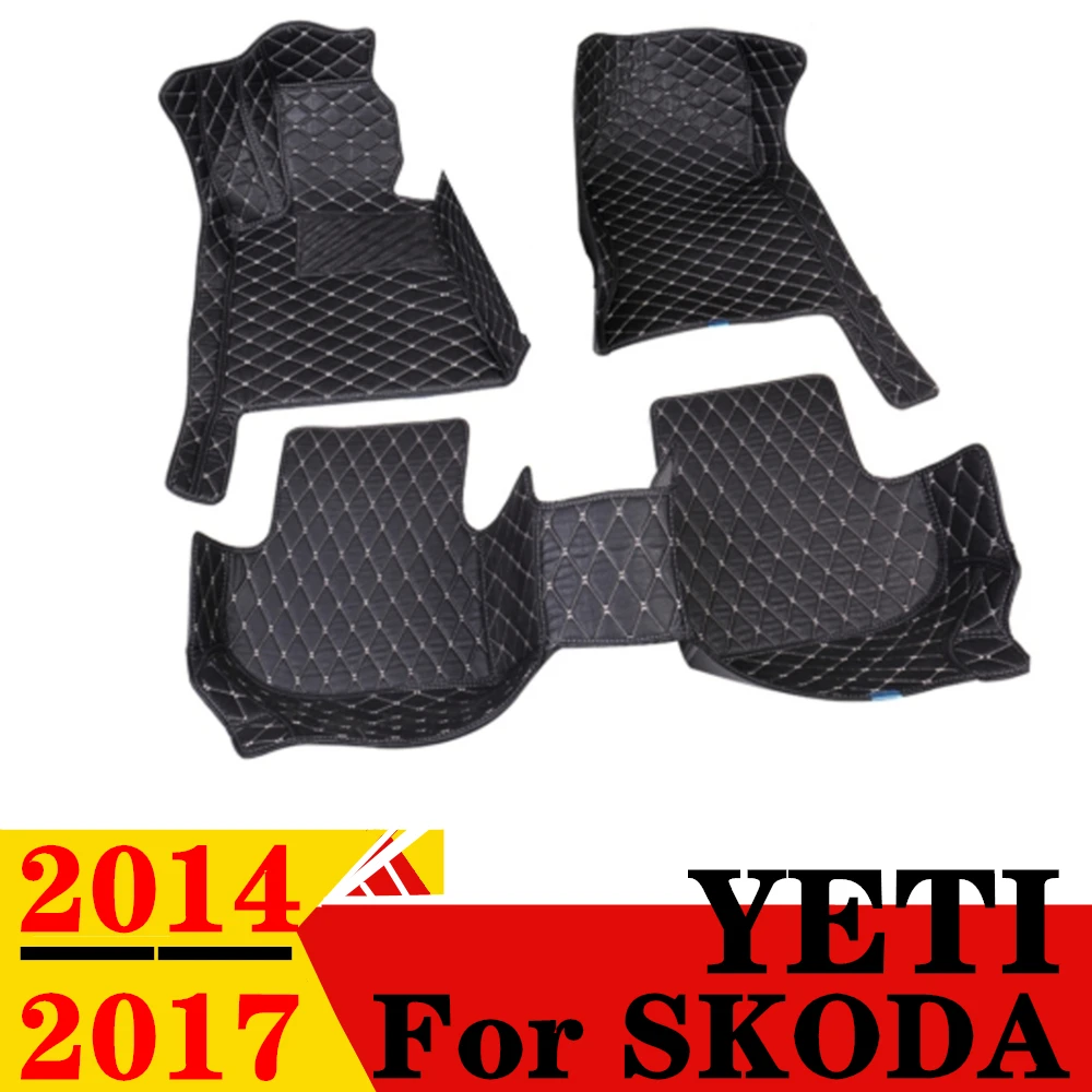 

Car Floor Mats For SKODA Yeti 2014 2015-2017 Waterproof XPE Leather Custom Fit Front & Rear FloorLiner Cover Auto Parts Carpet